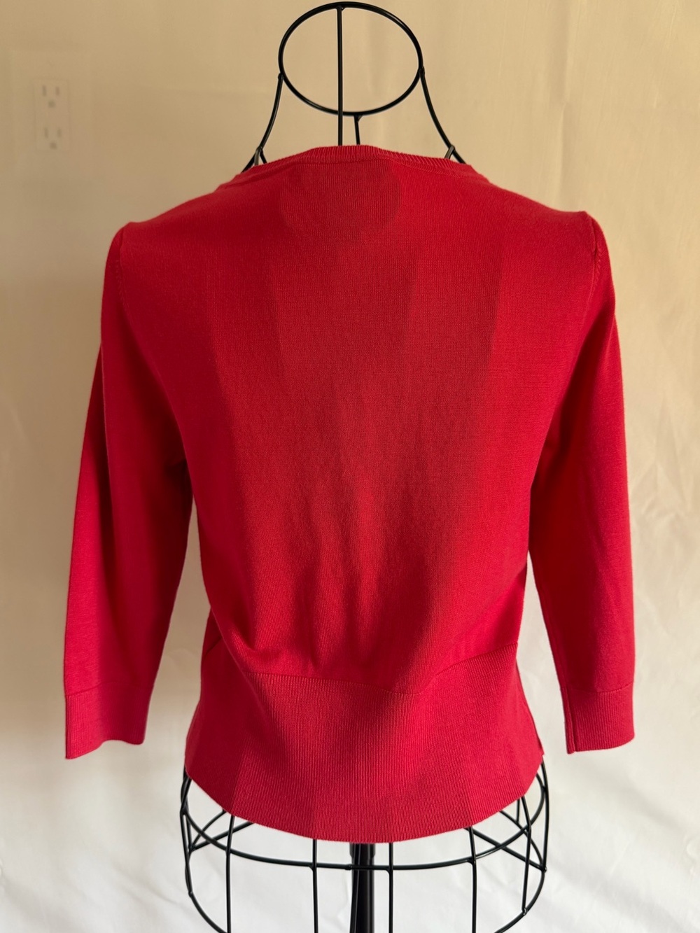 White House Black Market Pink Ruffle-Accent V-Neck Cardigan - Picture 5 of 10